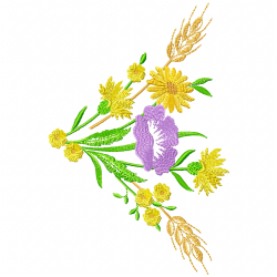Flowers And Tree Embroidery Design 2